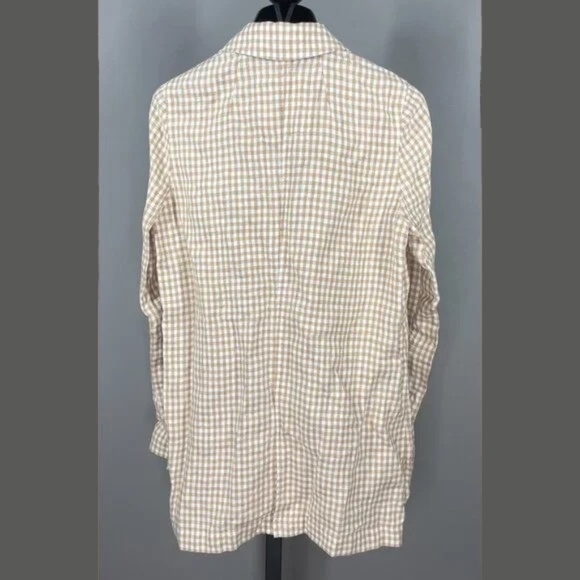 NEW Madewell Blazer Jacket Womens XS brown plaid linen preppy classic - Picture 7 of 9